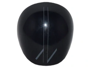 21560pb03 Black Large Figure Armor, Round, Smooth with 2 Thick Silver Diagonal Lines and 2 Thin Lines Pattern