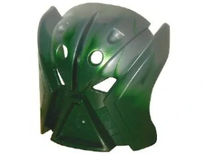 32570pb01 Dark Green Bionicle Mask Matatu with Marbled Pearl Light Gray Pattern
